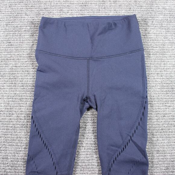 Lululemon Leggings Womens 4 Navy Seamless Mesh 7/8 Tight - Picture 3 of 9